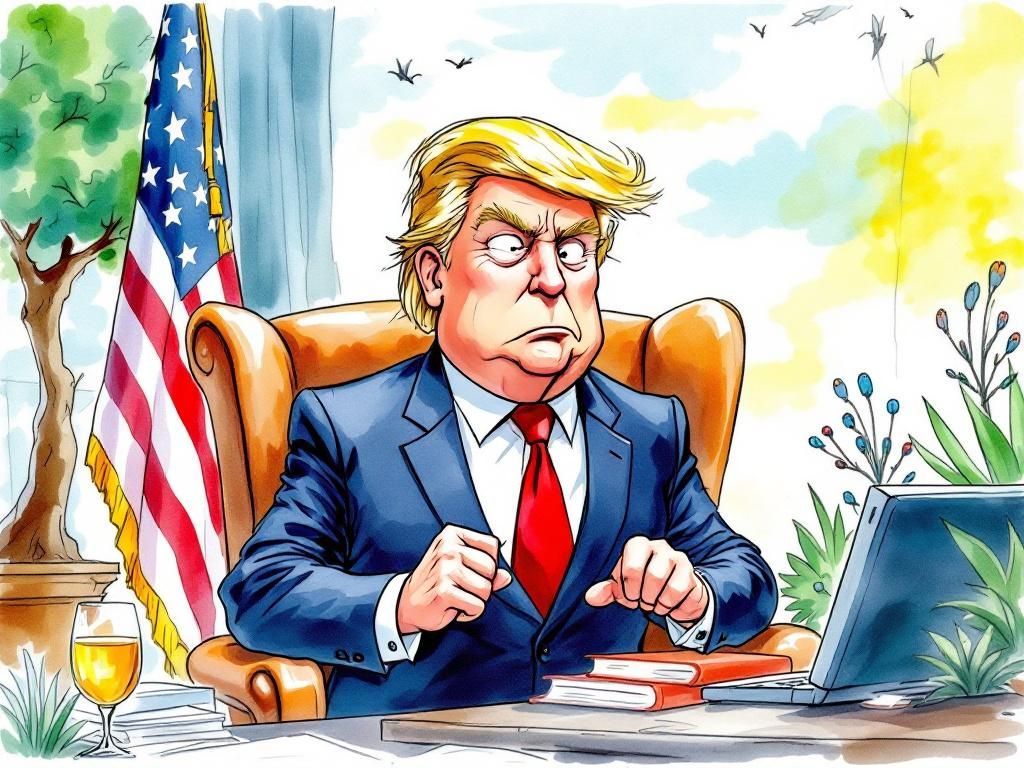 Marco Ru-Bio the former Trump critic now carrying his briefcase surrounded by flip-flop shoes